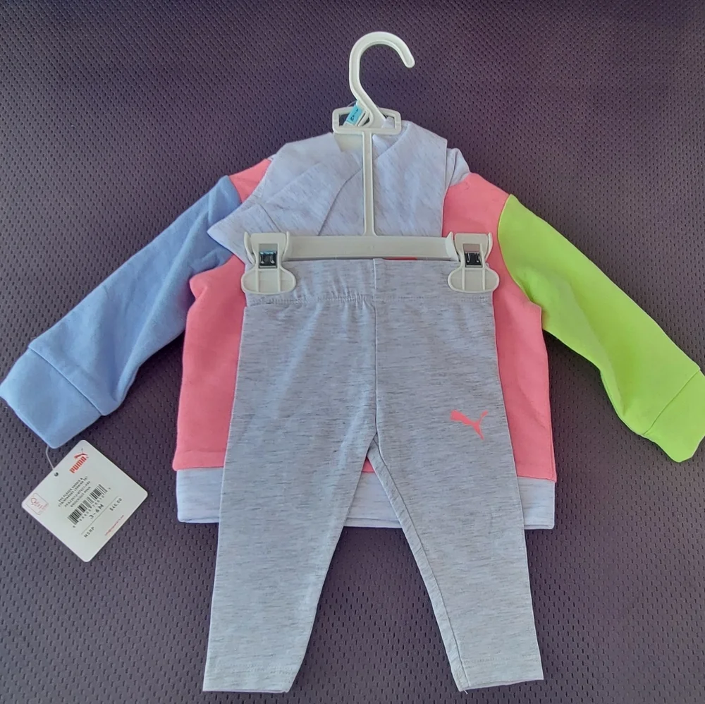 Puma Kids' Pink and Blue Tracksuit - Picture 2 of 3